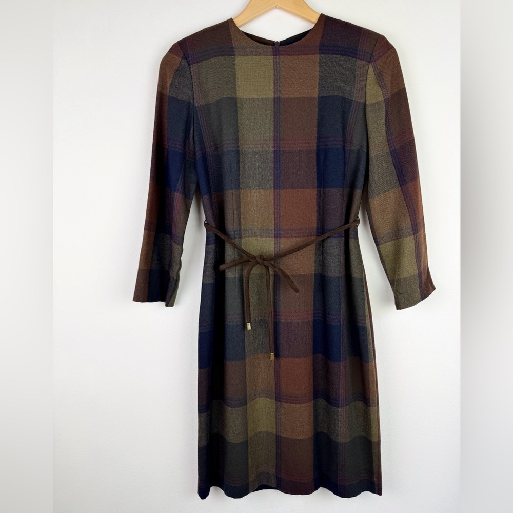 David Warren Vintage Wool Plaid Dress